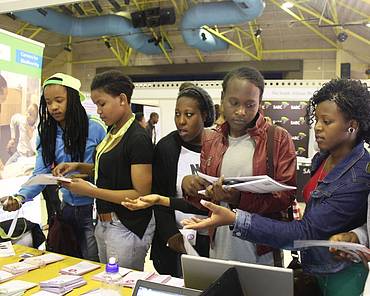 Students at career fair